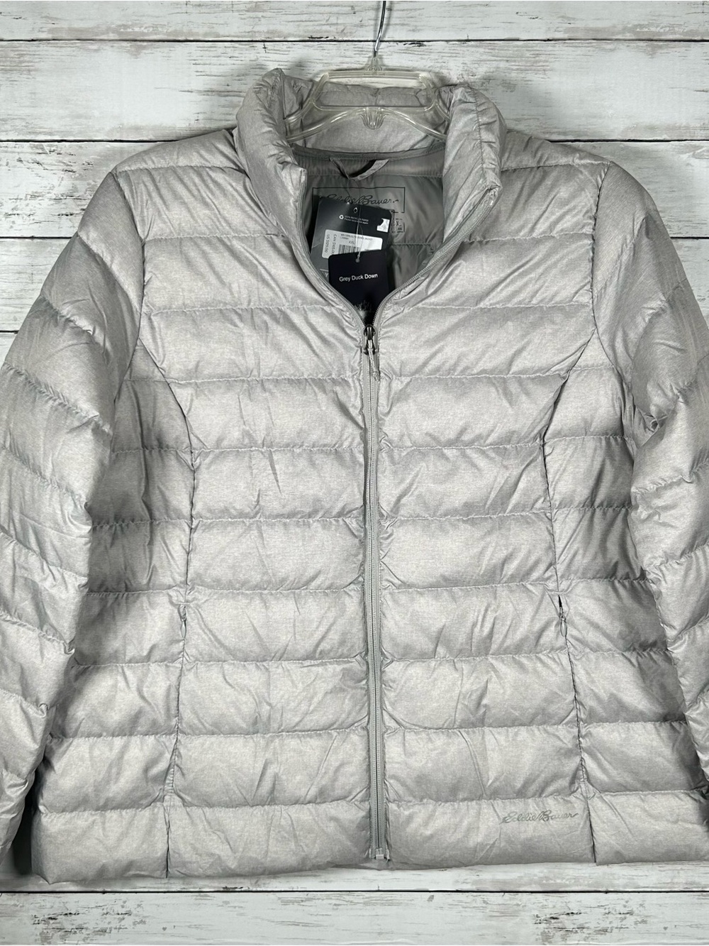 Eddie Bauer Women’s Plus Cirruslite Down Parka Light Gray 2X EB650 Puffer Coat